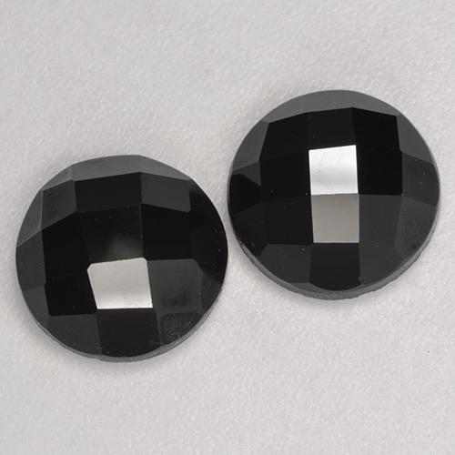 Pedras preciosas de espinélio preto natural de 6,71 ct, corte redondo, opaco