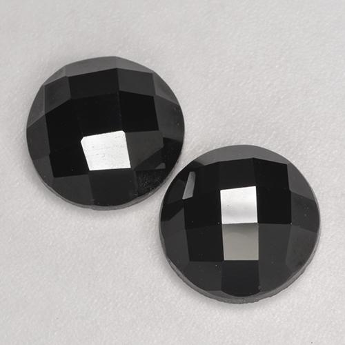 Pedras preciosas de espinélio preto natural de 6,71 ct, corte redondo, opaco