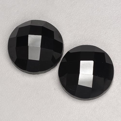 Pedras preciosas de Espinélio Preto natural de 6.70 ct, Corte Redondo, Opaco