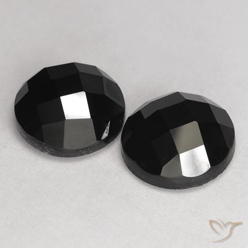 Pedras preciosas de Espinélio Preto natural de 6.98 ct, Redondo, Opaco