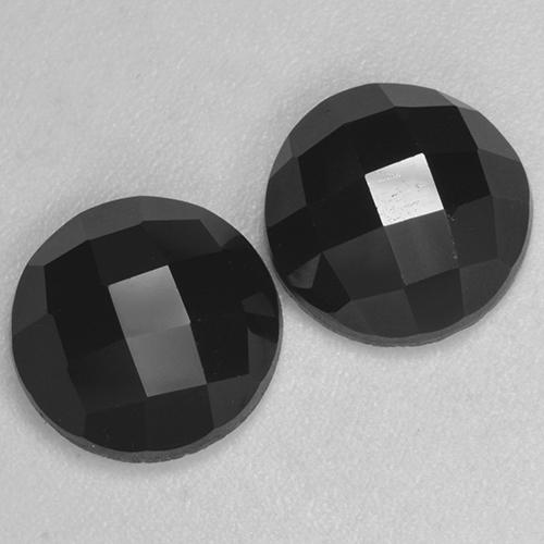 Pedras preciosas de espinélio preto natural de 7,12 ct, corte redondo, opaco