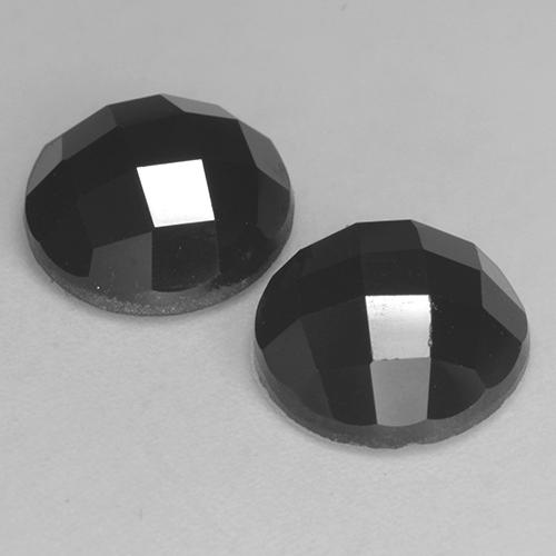 Pedras preciosas de espinélio preto natural de 7,12 ct, corte redondo, opaco