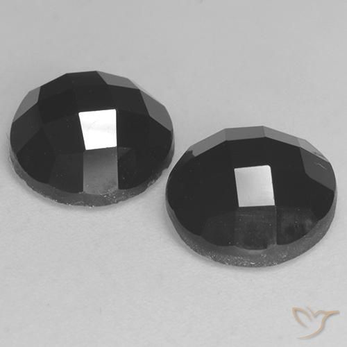 Pedras preciosas de Espinélio Preto natural de 7.21 ct, Redondo, Opaco