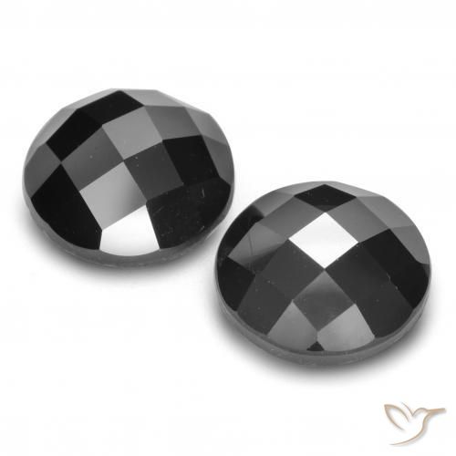 Pedras preciosas de Espinélio Preto natural de 12.77 ct, Redondo, Opaco