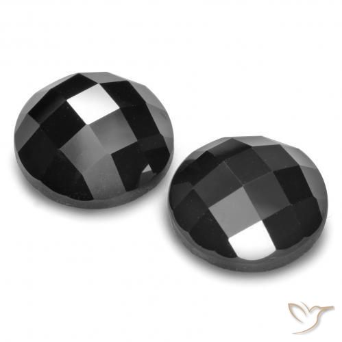 Pedras preciosas de Espinélio Preto natural de 14.91 ct, Redondo, Opaco