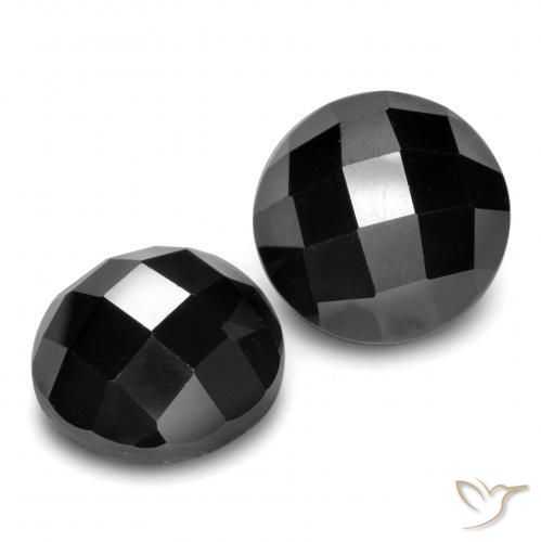 Pedras preciosas de Espinélio Preto natural de 14.65 ct, Redondo, Opaco