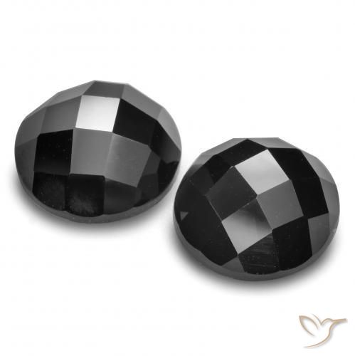 Pedras preciosas de Espinélio Preto natural de 14.65 ct, Redondo, Opaco