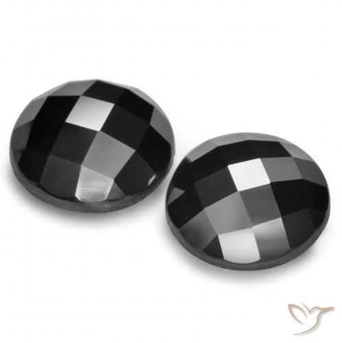 Pedras preciosas de Espinélio Preto natural de 13.01 ct, Redondo, Opaco