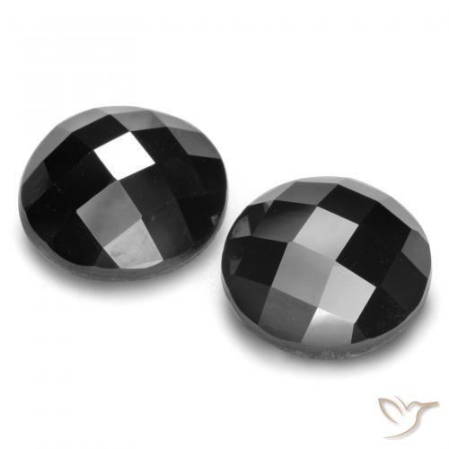 Pedras preciosas de Espinélio Preto natural de 12.29 ct, Redondo, Opaco