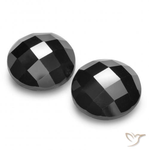 Pedras preciosas de Espinélio Preto natural de 13.13 ct, Redondo, Opaco