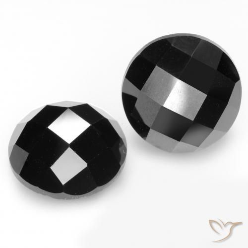 Pedras preciosas de Espinélio Preto natural de 14.65 ct, Redondo, Opaco