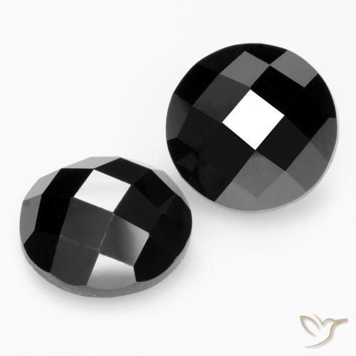 Pedras preciosas de Espinélio Preto natural de 13.38 ct, Redondo, Opaco