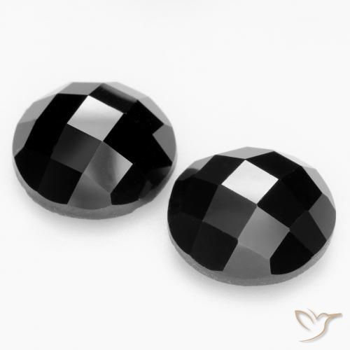 Pedras preciosas de Espinélio Preto natural de 13.38 ct, Redondo, Opaco