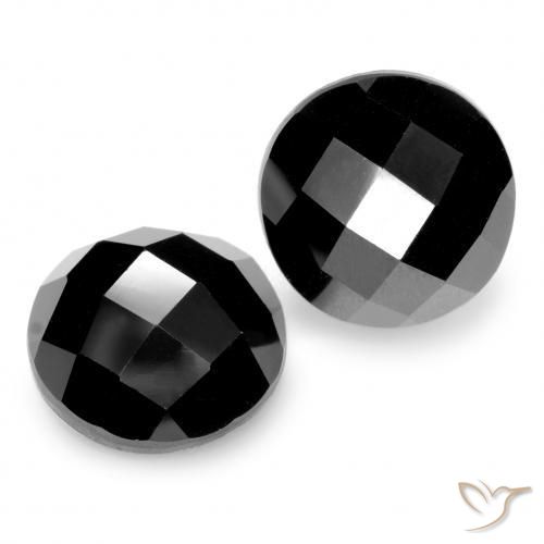 Pedras preciosas de Espinélio Preto natural de 14.77 ct, Redondo, Opaco