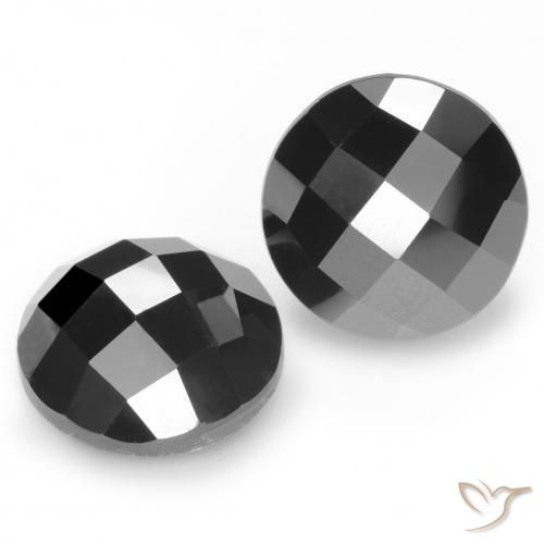 Pedras preciosas de Espinélio Preto natural de 14.10 ct, Redondo, Opaco