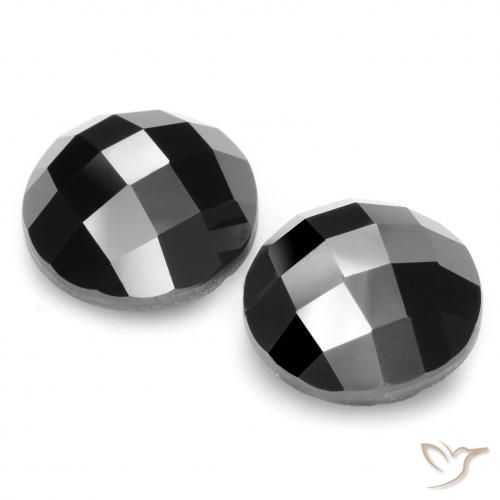 Pedras preciosas de Espinélio Preto natural de 14.10 ct, Redondo, Opaco