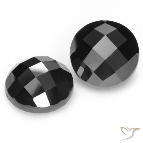 Pedras preciosas de Espinélio Preto natural de 14.33 ct, Redondo, Opaco