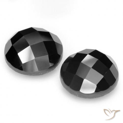 Pedras preciosas de Espinélio Preto natural de 14.33 ct, Redondo, Opaco