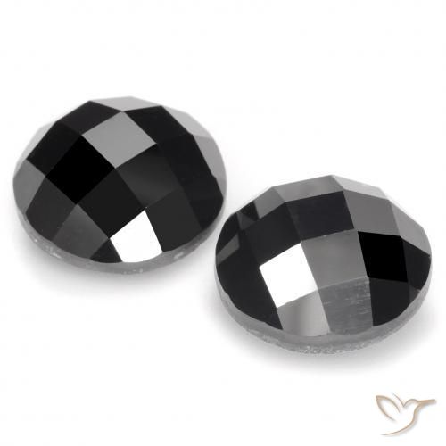 Pedras preciosas de Espinélio Preto natural de 14.26 ct, Redondo, Opaco