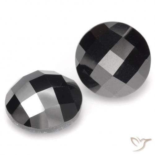 Pedras preciosas de Espinélio Preto natural de 14.62 ct, Redondo, Opaco