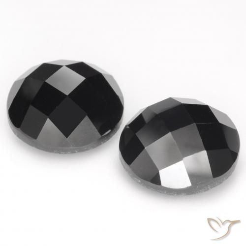 Pedras preciosas de Espinélio Preto natural de 14.62 ct, Redondo, Opaco