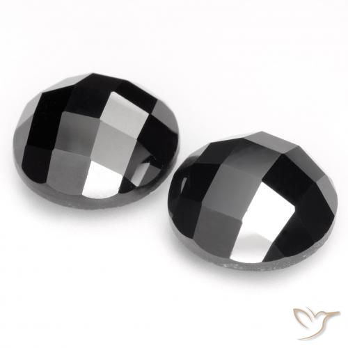 Pedras preciosas de Espinélio Preto natural de 14.62 ct, Redondo, Opaco