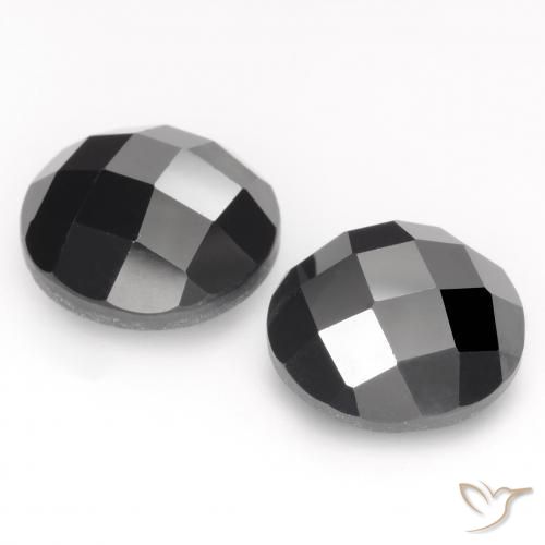 Pedras preciosas de Espinélio Preto natural de 13.21 ct, Redondo, Opaco