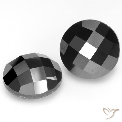 Pedras preciosas de Espinélio Preto natural de 12.96 ct, Redondo, Opaco