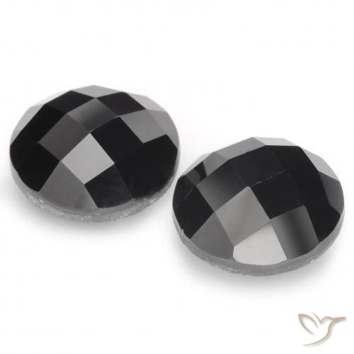 Pedras preciosas de Espinélio Preto natural de 12.96 ct, Redondo, Opaco