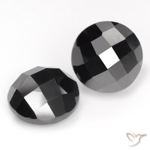 Pedras preciosas de Espinélio Preto natural de 14.60 ct, Redondo, Opaco