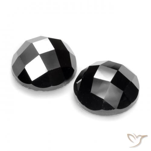 Pedras preciosas de Espinélio Preto natural de 7.18 ct, Redondo, Opaco