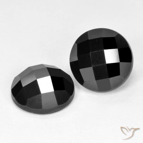 Pedras preciosas de Espinélio Preto natural de 7.11 ct, Redondo, Opaco