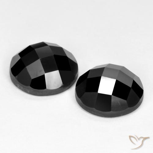 Pedras preciosas de Espinélio Preto natural de 7.11 ct, Redondo, Opaco
