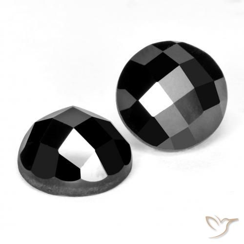 Pedras preciosas de Espinélio Preto natural de 7.50 ct, Redondo, Opaco