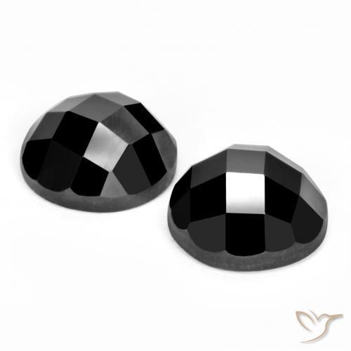 Pedras preciosas de Espinélio Preto natural de 7.50 ct, Redondo, Opaco