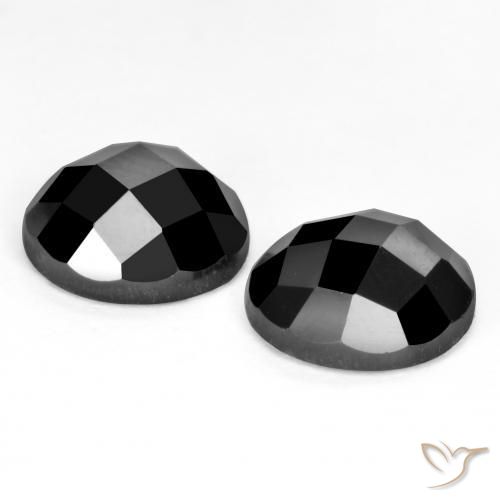 Pedras preciosas de Espinélio Preto natural de 6.60 ct, Corte Redondo, Opaco