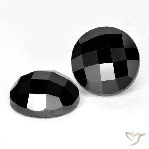 Pedras preciosas de Espinélio Preto natural de 7.36 ct, Redondo, Opaco