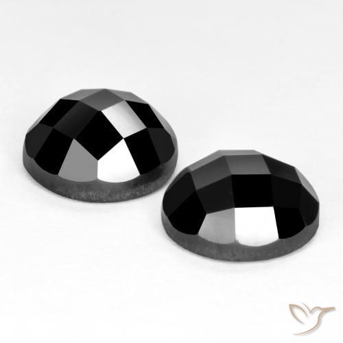 Pedras preciosas de Espinélio Preto natural de 7.36 ct, Redondo, Opaco