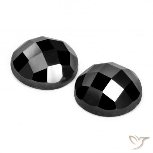 Pedras preciosas de Espinélio Preto natural de 7.07 ct, Redondo, Opaco