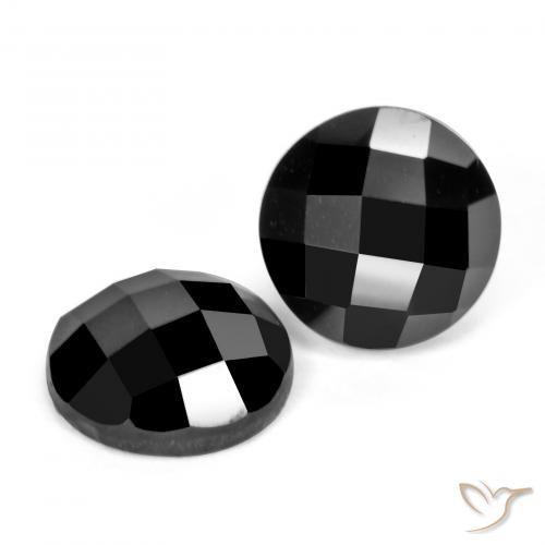 Pedras preciosas de Espinélio Preto natural de 6.70 ct, Redondo, Opaco