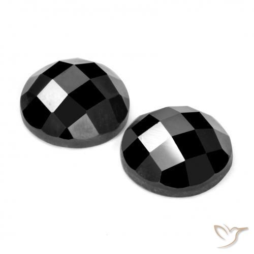Pedras preciosas de Espinélio Preto natural de 6.70 ct, Redondo, Opaco