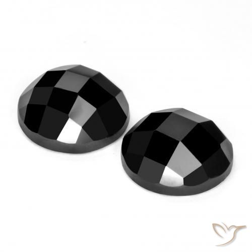 Pedras preciosas de Espinélio Preto natural de 7.02 ct, Redondo, Opaco
