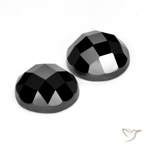 Pedras preciosas de Espinélio Preto natural de 7.06 ct, Redondo, Opaco