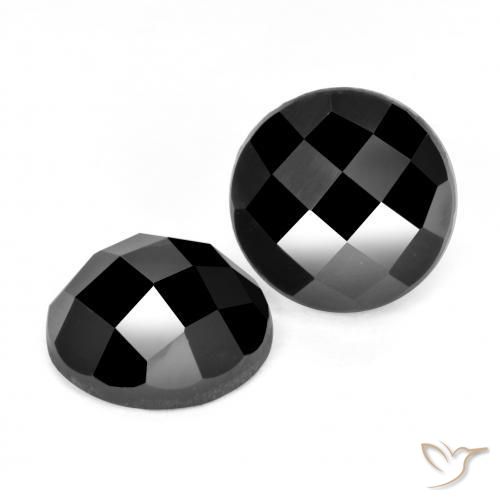 Pedras preciosas de Espinélio Preto natural de 6.99 ct, Redondo, Opaco