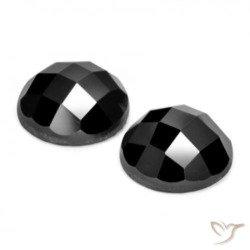 Pedras preciosas de Espinélio Preto natural de 6.99 ct, Redondo, Opaco