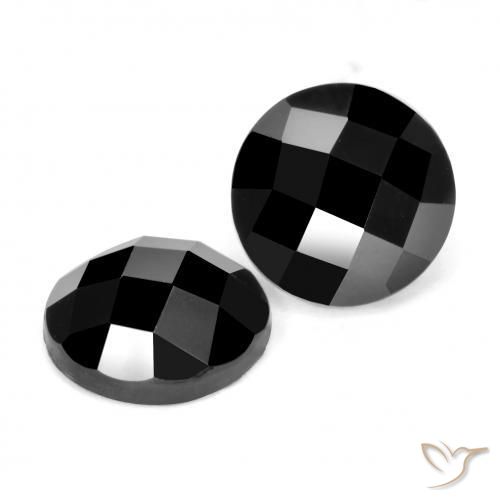 Pedras preciosas de Espinélio Preto natural de 6.63 ct, Redondo, Opaco