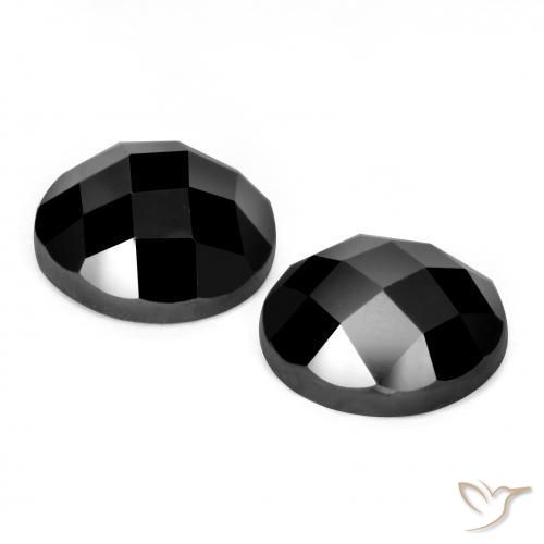 Pedras preciosas de Espinélio Preto natural de 6.63 ct, Redondo, Opaco