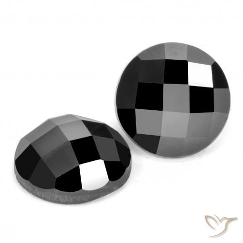Pedras preciosas de Espinélio Preto natural de 7.02 ct, Redondo, Opaco