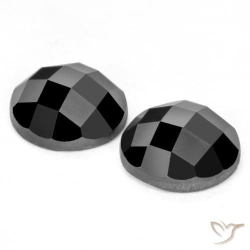 Pedras preciosas de Espinélio Preto natural de 7.02 ct, Redondo, Opaco