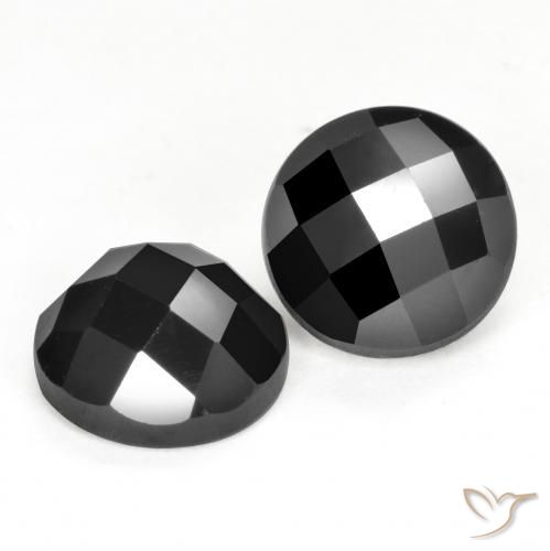 Pedras preciosas de Espinélio Preto natural de 7.96 ct, Redondo, Opaco
